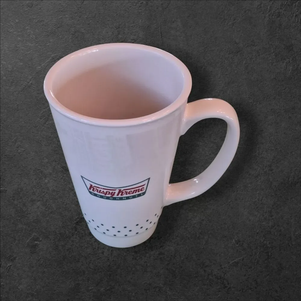 Krispy Kreme Tall Coffee Mug holds 18 Oz Heavy Duty Porcelain Ceramic
